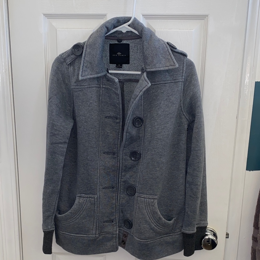 Iris Basic Gray Button-Up Jacket - Picture 2 of 8